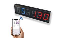 GymNext Flex Timer - Home Edition - Bluetooth App-Controlled Wall Mounted 13" LED Gym Clock with Medium 2.3" Digits for CrossFit, Tabata, HIIT, EMOM, MMA, Boxing, Interval Training, Circuits, Workouts