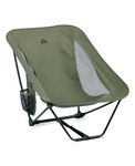 iClimb Low Ultralight Compact Camping Folding Chair with Side Pocket and Carry Bag (Green)