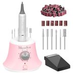 MelodySusie 30000 rpm Professional Nail Drill-Scarlet, High Speed, Low Heat, Low Noise, Low Vibration, Portable Electric Efile Drill for Shaping, Buffing, Removing Acrylic Nails, Gel Nails,Pink