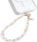 Case-Mate Beaded Phone Charm | Detachable Anti Theft Phone Strap | Hands-Free iPhone Wrist Strap for Women | Phone Chain Wristlet - Fits Apple, Samsung, Google Pixel & More | Crystal Pearl Gold