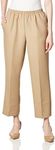 Alfred Dunner Women's Pull-On Style All Around Elastic Waist Polyester Cropped Missy Pants, Tan, 12 Petite