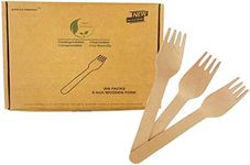 Compostable Disposable Wooden Fork, Eco Friendly Utensils Biodegradable Fork Pack of 200