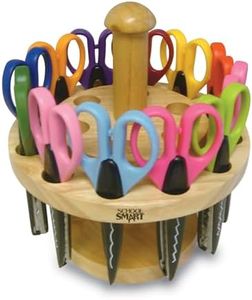 School Smart Paper Edger Scissors, 6-1/2 x 2-1/2 Inches, Assorted Colors, Set of 12