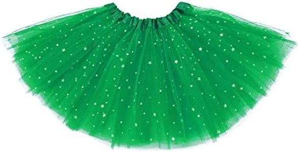 Century Star Girls Sparkle Tutu Skirt Tulle Ballet Skirts 3 Layers Princess Tutu for Toddler Kids Baby Party Dress Birthday Halloween 2-8T Cute Green
