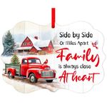 PETCEE Family Christmas Ornament 2024 Side by Side Or Miles Apart Family Christmas Tree Ornaments Decorations Christmas Keepsake Gifts for Mom Dad Sisters Brothers Daughter Son Grandparents