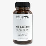 POREFAVOR Skin Support Clear Skin Supplements – Vegan Skin Care Vitamins, 60 All-in-One Skin Vitamins for Blemishes, blackheads & Oil Control, for Women, Men, & Teens - 1 Month Supply