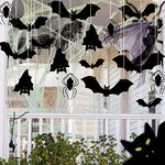 Halloween Decorations Bats Spider Kits,YIMIKE 18Pack Outdoor Indoor Hanging & Sticker Bat Decor,Yard Sign Board Tree Garden Indoor House Party Wall Decoration