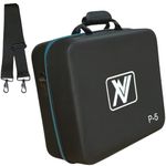 Q-View PS5 Carry Case - Travel Bag for PlayStation 5 Disc and Digital Edition with Shoulder Strap Compartments for PS5 Controller, Headset, Cables & Games - Luxury Carrying for PS5 by NV