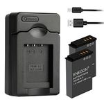 ENEGON Replacement Battery(2-Pack) and USB Charger for NIKON EN-EL12 and Nikon KeyMission 360, KeyMission170, Nikon Coolpix AW100,AW100S,AW130,A900,W300,S800C,S6300 Cameras and more