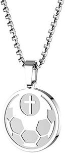 HOFOYA Personalized Inspiring Soccer Pendant Necklace Sports Gifts Graduation Mother's Day birthday gifts for Men Teen Boys Girls,Coach or teammate gift.