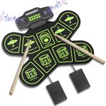 Electronic Drum E-Drum Kit, Bonvvie Roll Up Digital Drum with 9 Pads, MIDI, DTC, Built-in Dual Speakers, Rechargeable 2000 mAh Li-ion Battery, Ideal for Children, Boys, Girls, Students and Beginners