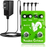 JOYO JF-12 Octave Germanium 60's Fuzz Pedal Bundle with DC 9V Pedal Power Supply (800mA -1A) AC Adapter