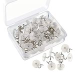 Haohai 2Pack 100Pcs Clear Heads Twist Pins with 2 boxes, 100Pcs Clear Heads Upholstery Pins, Upholstery Tacks Headliner Pins, Bed Skirt Pins for Holds Slipcovers and Bedskirts, One Size (CN001)