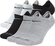 Nike Men's Everyday Plus Cushion No-Show Socks (6 Pair), Multi-color (923), Size Large (8-12)