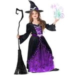 Morph Purple Witch Costume Kids, Halloween Costumes For Girls, Toddler Scary Kids Witch Costume For Girls Witch Costume Kids