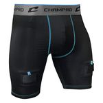 CHAMPRO Men's Crease Hockey Compression Jock Short Black