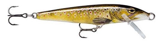 Rapala Original Floater Lure with Two No. 7 Hooks, 0.9-1.5 m Swimming Depth, 9 cm Size, Live Brown Trout