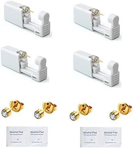 YWDKJGS Ear Piercing Kit - 4 Pack Ear Piercing Kits with 4 mm Stud Earrings, Surgical Steel Material (Gold)