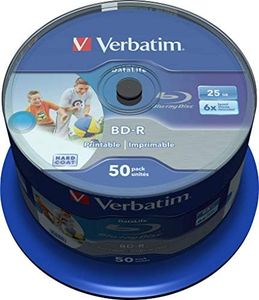 BD-R Blu Ray 25GB Verbatim PRINTABLE stampabili 50 pezzi