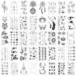 40 Sheets Temporary Tattoos,Waterproof Black Tiny Tattoo Sticker,Girls Boys Body Art Arm Waterproof Tattoo Stickers,for Adult Women Face Body Hand