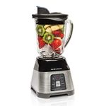 Hamilton Beach Blender for Shakes and Smoothies with 5 Functions Including Auto Smoothie Cycle, Wave Action System for Ultra Smooth Results, 850 Watts, 40oz BPA Free Glass Jar, Stainless Steel (56208)