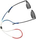 Pilotfish Premium Silicone Sunglasses Strap, Adjustable Glasses Retainer with Unique Passthrough Design – Universal Fit (Red/White/Blue)