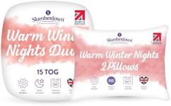 Slumberdown Warm Winter Nights Super King Duvet 15 Tog & 2 Pillows - Extra Thick & Cosy Quilt for Cold Weather | Soft Touch Cover, Non-Allergenic, Washable UK-Made Bedding (260 x 220cm)