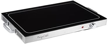 Megachef MCWT-9200 Electric Warming Tray with Adjustable Temperature Control, Stainless Steel, Silver, Black