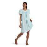 Miss Elaine Women's Tricot Short Flutter Sleeve Nightgown, Sea Foam, Large