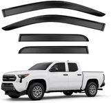 TECHPICCO Tape-On Rain Guards for Tacoma 2024 2025, Side Window Deflectors Window Visor Rain Guards Vent Guard Shade Deflectors Compatible with Toyota Tacoma Accessories 2024 2025