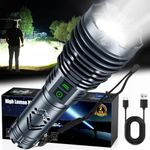 baibian Rechargeable Flashlights High 1500000Lumens,Super Bright LED Flashlight,Tactical Waterproof Handheld Flashlights with Zoomable 6Modes,USB Output&24H Long Life Battery for Emergency Camping