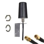 2in1 4G/5G & WiFi Combo Rugged Omni-Directional Antenna with Wall Mounting Bracket. 1 x mobile input & 1 x WiFi Input. Mobile Internet Heavy Duty Aerial