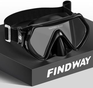 Findway Taucherbrille Erwachsene mit Stoffband, Schnorchelmaske für Herren Damen mit Nasenabdeckung Schwimmbrille Anti-Fog, Tauchmaske mit 180°Panorama HD Tempered Glas Anti Nebel Anti-Leck