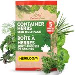 Oh! Canada Herb Seeds Variety Pack - 5 Heirloom Seeds All Natural and 100% Non-GMO - Basil Cilantro Dill Savory Parsley - Herb Garden Kit for Live Plants - Outdoor or Indoor Plant Seeds, Garden Seeds