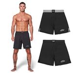 Elite Sports Men’s MMA Fight Shorts, Black Jack UFC, BJJ, No Gi, Grappling, Jiu Jitsu Shorts (Black, X-Large)