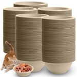 Disposable Pet Food Bowls, Thickened Disposable Pet Bowls, 100pcs Pet Disposable Feeding Bowls for Kittens, Puppies, Wet and Dry Food (220ml/8 Oz)