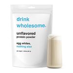 drink wholesome Unflavored Egg White Protein Powder | for Sensitive Stomachs | Easy to Digest | Gut Friendly | No Bloating | Dairy Free Protein Powder | Lactose Free Protein Powder | 1.09 lb