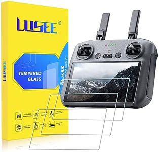 LUSEE 3 Piezas Protector de Pantalla para DJI RC 2 Control Remoto Cristal Vidrio Templado, RC2 Protector Pantalla para DJI Air 3 / DJI Mini 4 Pro Accesorios [Dureza 9H] [Resistente a los arañazos]