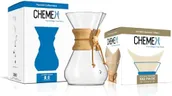CHEMEX Bundle - 8-Cup Classic Series - 100 ct Square Filters - Exclusive Packaging