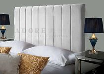 Divan Bed Headboard Elegant Portland Plush Velvet 24" Height Padded Lined Headboard (2ft6 Small Single, Silver)