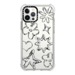 CASETiFY Ultra Impact Case for iPhone 12 / iPhone 12 Pro - Chrome Doodles - Clear Frost