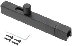 PATIKIL Gear Handle French Door Lock, 4 Inch Aluminum Alloy Barrel Bolt Latch Security Slide Door Deadbolt Lock with Screws for Inside Bedroom Door Cabinet Safety, Black