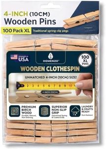 Homenzo Extra Large [100 Pack] 4-Inch Wooden Clothespins Heavy Duty Outdoor