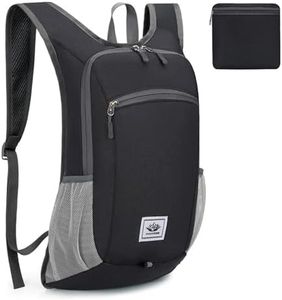 HVASITOP Hiking Daypacks 15L Lightweight Foldable Backpack Waterproof Travel Hiking Cycling Daypack for Men and Women (BLACK)
