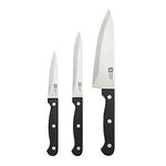 RICHARDSON SHEFFIELD Artisan Essentials 3 Piece Knife Set Super Sharp MOV (Molybdenum Vanadium) Steel with 15 cm Coocks Knife 13 cm Serrated Utillity Knife and 9 cm Paring Knife