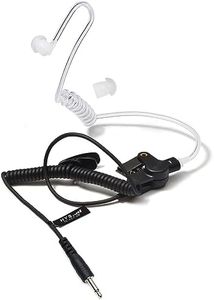 HYS Receiver/Listen ONLY Surveillance 3.5mm Headset Earpiece with Clear Acoustic Coil Tube Earbud for Two-Way Radios, Transceivers and Radio Speaker Mics Jacks