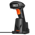 Tera Pro Extreme Performance 1D 2D QR Wireless Barcode Scanner with Charging Cradle Compatible with Bluetooth High Density Bar Code Reader for Small Business Warehouse Inventory Management HW0007-BT