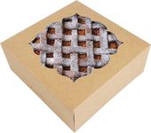 NPLUX 20 Pack Pie Boxes 10x10x3inch Bakery Boxes with Window Pastry Boxes for Pies,Cheesecake and Chocolate Strawberries(Brown)