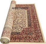 AKIRA CARPETS Acrylic Kashmiri Traditional Persian Design Carpet (Ivory, 3 X 5 Feet, Rectangular)