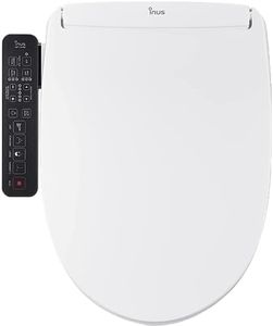 Inus Light Mode Indicator Elongated Bidet Toilet Seat with Instant Heating System, Heated Seat, Advanced Self-Cleaning Steel Nozzle, Tankless, Smart Touch Panel, Air Dryer